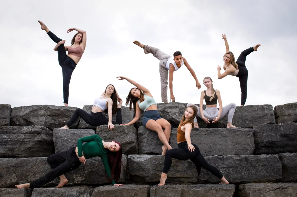 Group Of Dance Students Posing In Various Positions